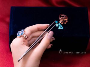 Handmade turquoise inlaying ( Firoozeh koobi )