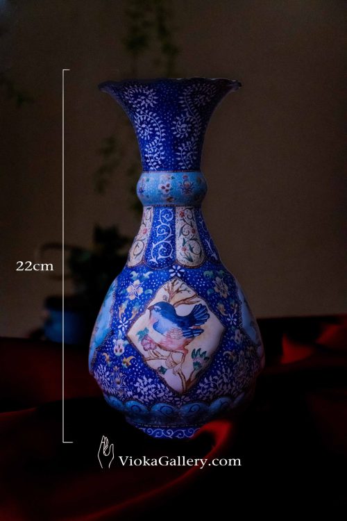 گلدان مینا کاری اثر اصفهان