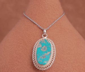 Silver and turquoise necklace